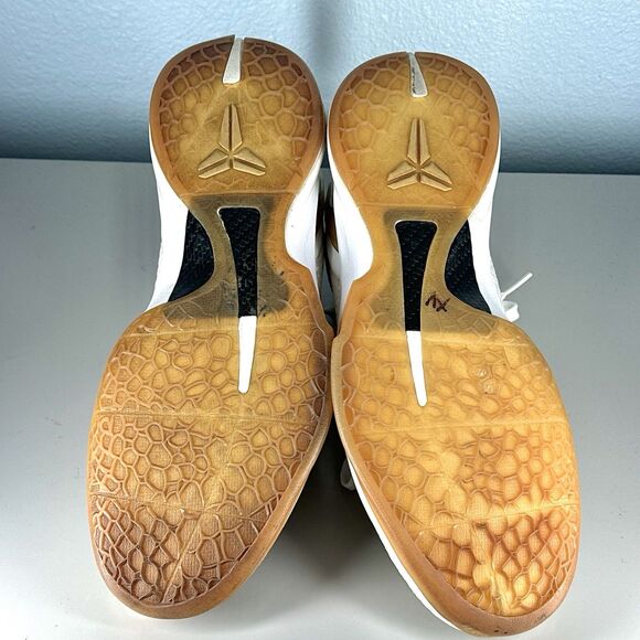 NIKE KOBE 6 PROTRO Shoes Mens Size 10 WHITE Gold Basketball Sneakers - Picture 14 of 16